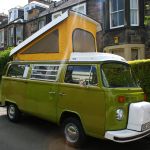 Side view, sliding door