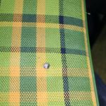 Cigarette burn to seat